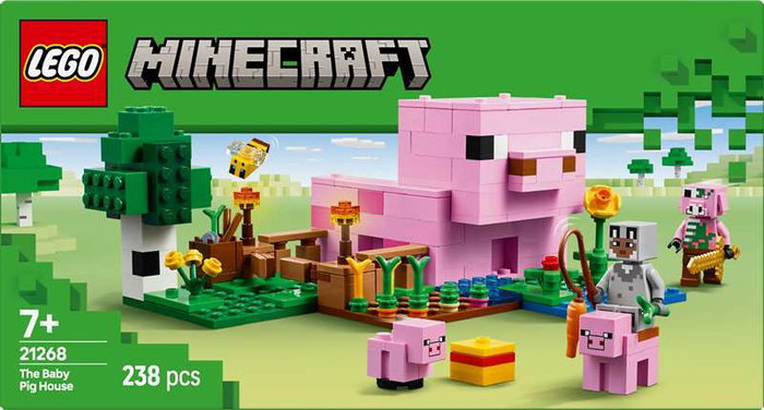 Lego Minecraft Juego de Construcción La Casa del Cerdo Bebé con 238 Piezas, para Edad de 7 Años o Más