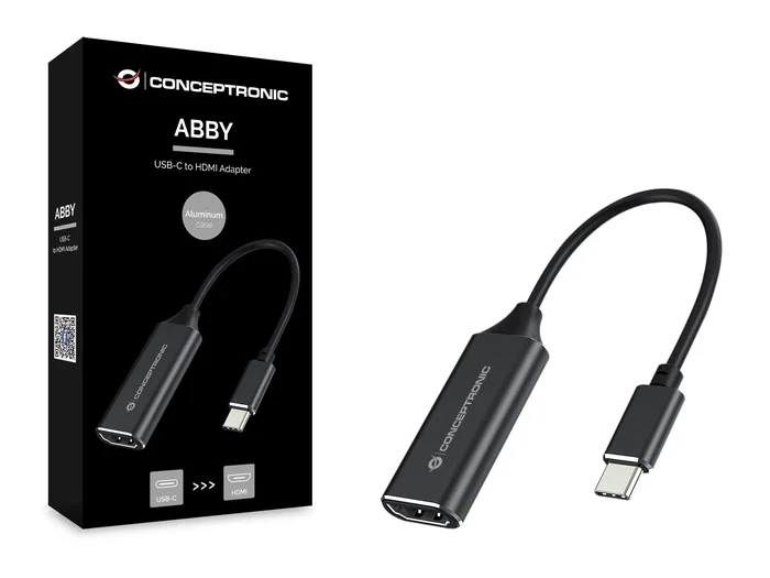 Conceptronic ABBY03B Adaptador Cable Vídeo USB-C a HDMI Tipo A 30Hz Negro
