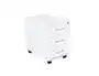 Rocada Cajonera Serie Store 60x40x60 cm Blanco/Blanco con 3 Cajones Metálicos y Ruedas con Freno