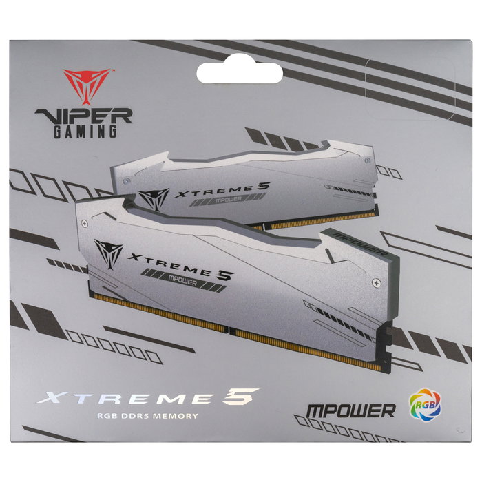 Patriot Memory Viper Xtreme 5 RGB DDR5 48GB (2x24GB) 6000MT/s CL30 DIMM Plata Kit de Memoria RAM para PC con Intel XMP 3.0 Patriot Memory Viper Xtreme 5 RGB DDR5 48GB (2x24GB) 6000MT/s CL30 DIMM Plata Kit de Memoria RAM para PC con Intel XMP 3.0