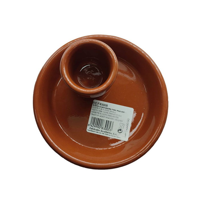 Fackelmann Profesional Plato Aceitunero de Barro Ø13 x 5 cm con Contenedor para Huesos Fackelmann Profesional Plato Aceitunero de Barro Ø13 x 5 cm con Contenedor para Huesos