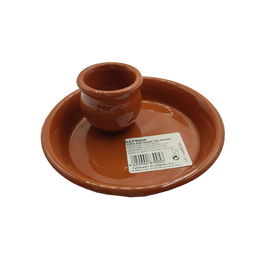Fackelmann Profesional Plato Aceitunero de Barro Ø13 x 5 cm con Contenedor para Huesos