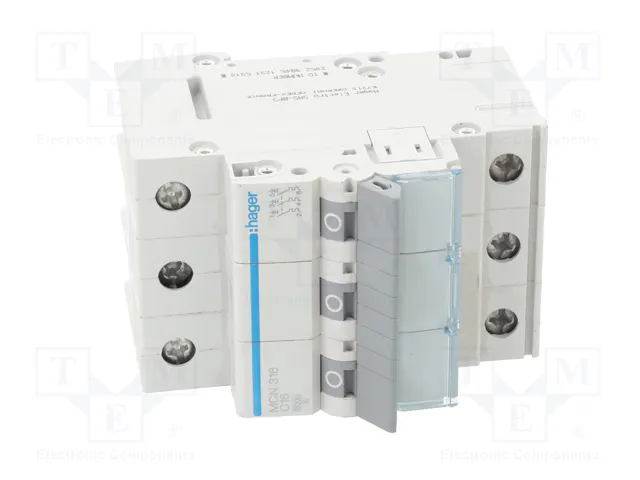 Hager MCN316 Disyuntor 3 Polos 6kA C-16A 3M