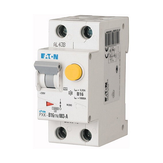 Eaton PXK-C16/1N/003-A Disyuntor en miniatura 16A 30mA Eaton PXK-C16/1N/003-A Disyuntor en miniatura 16A 30mA