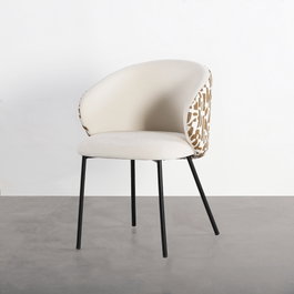 Silla Estampado Tejido-Metal Contract 56,50 X 56 X 74,50 cm (Set de 2)