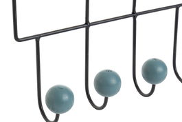 DKD Home Decor Perchero Pared Scandi Negro Natural Metal Madera 8 x 39.5 x 39.5 cm (2 Unidades)