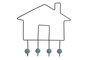 DKD Home Decor Perchero de Pared de Casa en Metal y Madera Negro
