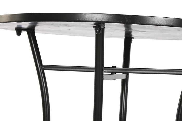 DKD Home Decor Mesa Terraza y Jardin Piedra Metal Multicolor Negro 60 x 60 x 72 cm