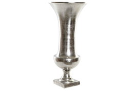 DKD Home Decor Jarrón de Aluminio Plateado Diseño Copa