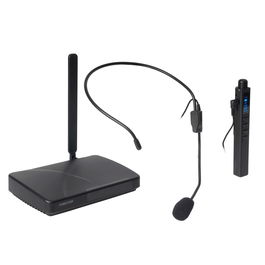 Fonestar Academy - 1 Micrófono Inalámbrico de Mano/Cabeza UHF, Presentador con Puntero Láser, para Educación y Presentaciones, Incluye Receptor y Batería Recargable