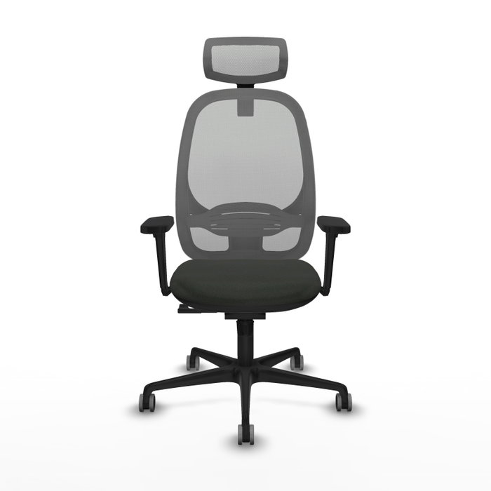 PIQUERAS Y CRESPO Silla de oficina Cilanco con mecanismo Sincro, Tela Negra y Malla Gris