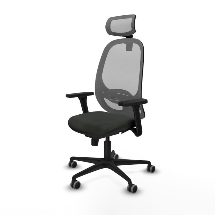 PIQUERAS Y CRESPO Silla de oficina Cilanco con mecanismo Sincro, Tela Negra y Malla Gris