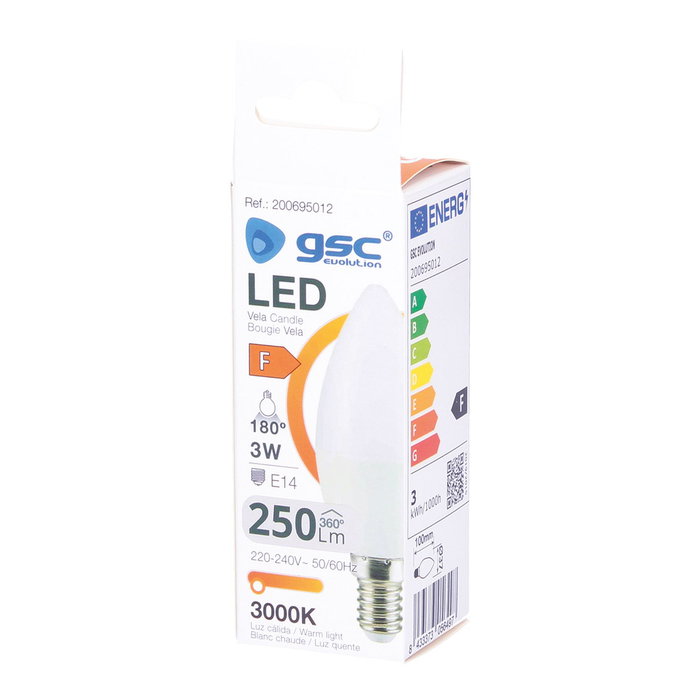 Bombilla LED Vela 3W E14 3000K Blanco