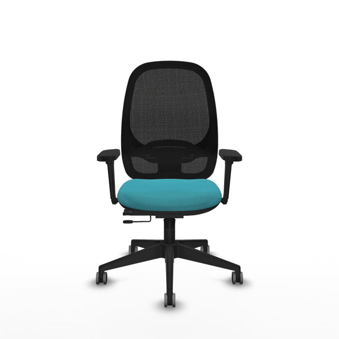 PIQUERAS Y CRESPO Silla de oficina Cilanco con Brazos 3D y mecanismo Sincro/Traslack, Turquesa/Negro