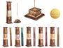 Acorde Caja Vertical de Madera para 10 Barras de Incienso, Surtido 6 Aromas (Frutos Silvestres, Luz de Luna, etc), 8x31x8 cm (Set de 12)