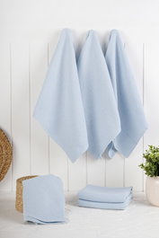 Hermia Eloise - Light Blue Paños de Cocina, Set de 6 Piezas, 43 x 76 cm, Azul Claro, Algodón y Poliéster