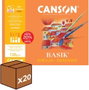 CANSON - GUARRO Minipacks Basik 20 láminas de dibujo A4+ 130g con recuadro