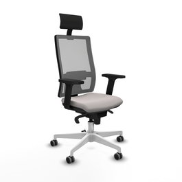 PIQUERAS Y CRESPO Silla de oficina Horna con mecanismo Sincro, Blanco y Gris