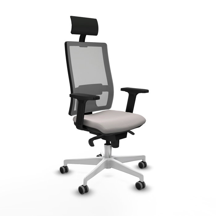 PIQUERAS Y CRESPO Silla de oficina Horna con mecanismo Sincro, Blanco y Gris PIQUERAS Y CRESPO Silla de oficina Horna con mecanismo Sincro, Blanco y Gris