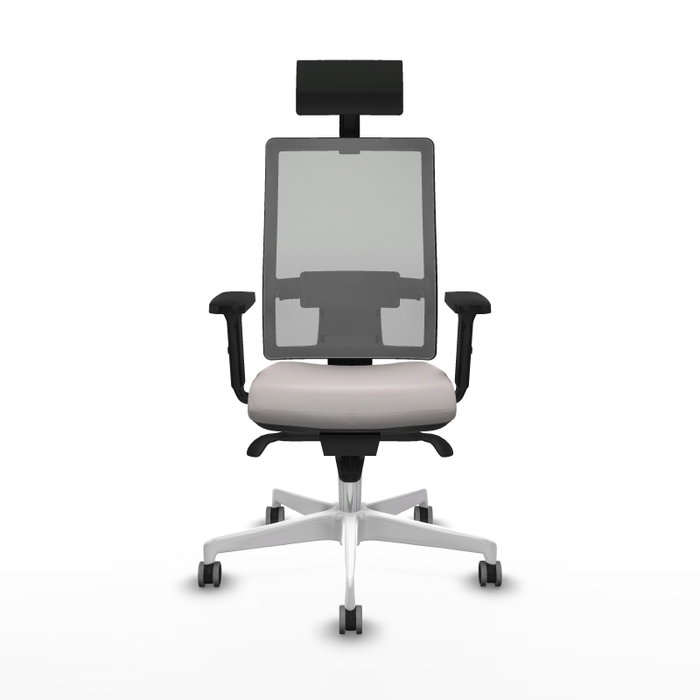 PIQUERAS Y CRESPO Silla de oficina Horna con mecanismo Sincro, Blanco y Gris PIQUERAS Y CRESPO Silla de oficina Horna con mecanismo Sincro, Blanco y Gris