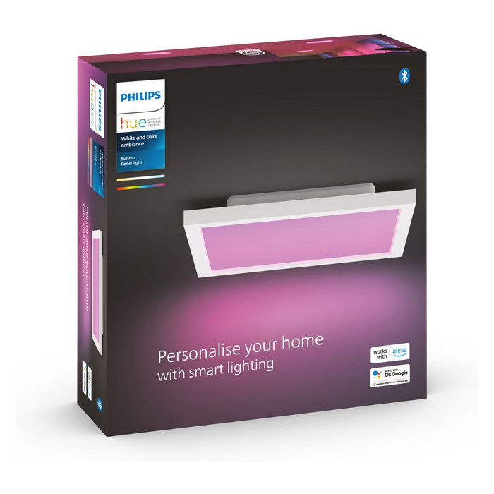 Philips Hue White & Color Ambiance Panel Cuadrado Luz Techo Inteligente Surimu 30x30cm Blanco Bluetooth