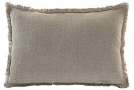 DKD Home Decor Cojin Tradicional India Lino 40 x 60 cm Negro Natural (2 Unidades)