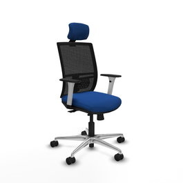 PIQUERAS Y CRESPO Silla de oficina Yunquera Azul con mecanismo Sincro/Traslack