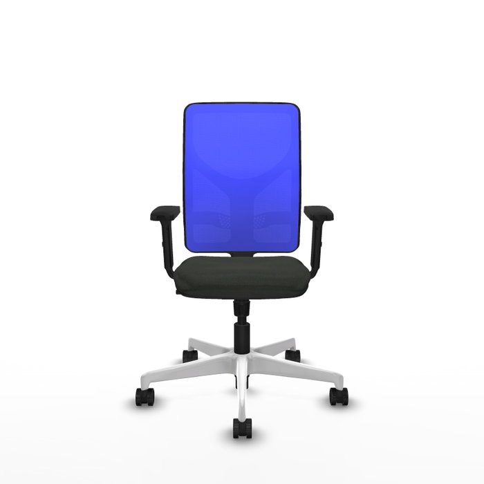 PIQUERAS Y CRESPO Silla de oficina Motilla con mecanismo Sincro, tela negra y malla azul