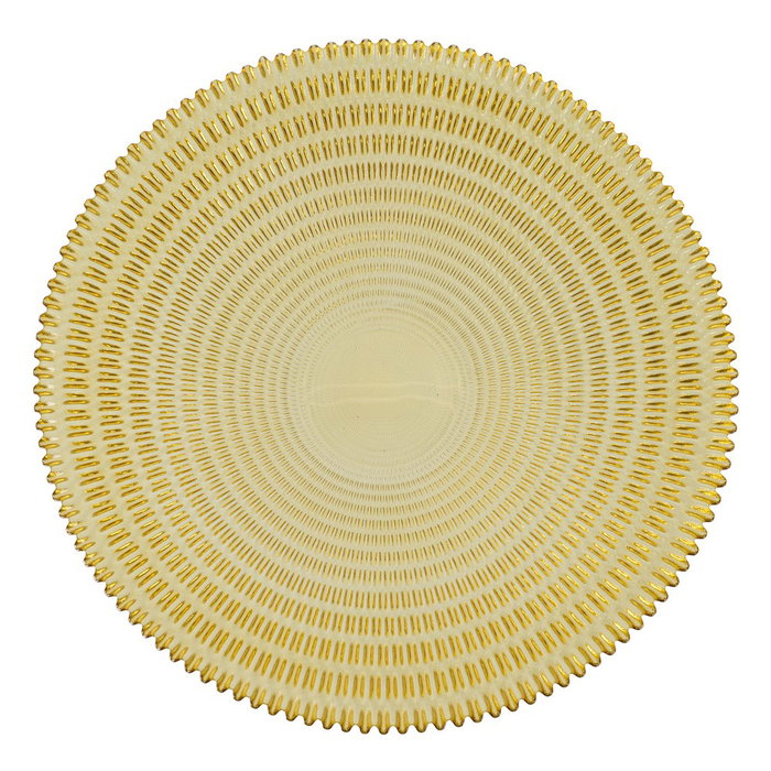 Centro Mesa Amarillo Cristal Decoración 40 X 40 X 7 cm