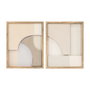 DKD Home Decor Set de 2 Cuadros Modernos 3D LED Beige, Blanco y Natural 40x50 cm