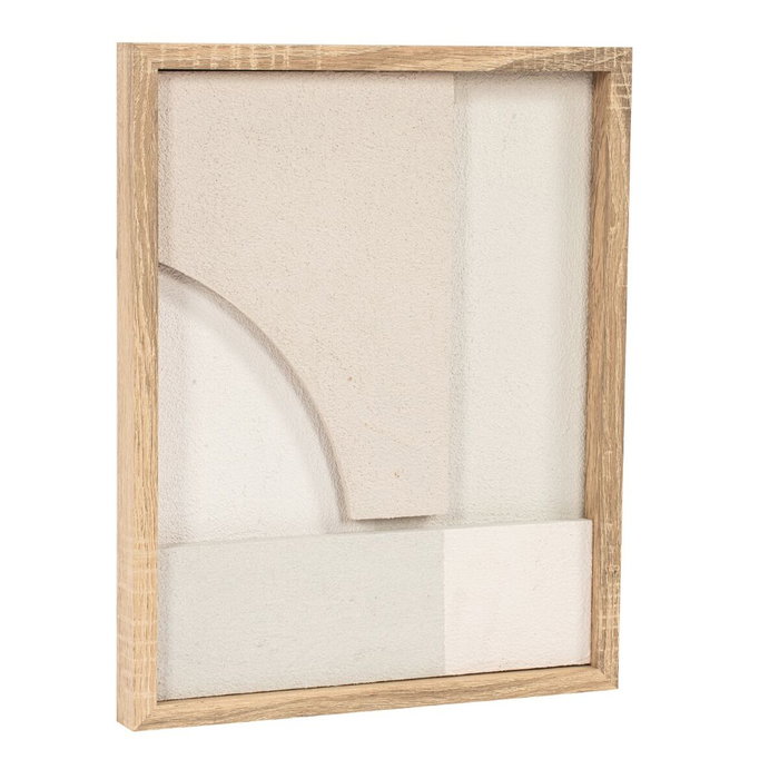 DKD Home Decor Set de 2 Cuadros Modernos 3D LED Beige, Blanco y Natural 40x50 cm