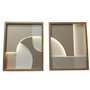 DKD Home Decor Set de 2 Cuadros Modernos 3D LED Beige, Blanco y Natural 40x50 cm