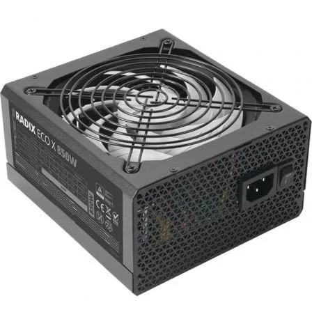 Tacens Radix Eco X 850 Fuente de Alimentación 850W ATX, Ventilador 140mm FDB, Eficiencia 87%, DC-DC, 10 Protecciones (1RECOX850)