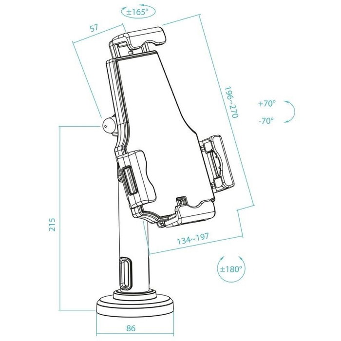 Tooq Soporte Antirrobo para Tablet/UMPC Negro TQTDS0812