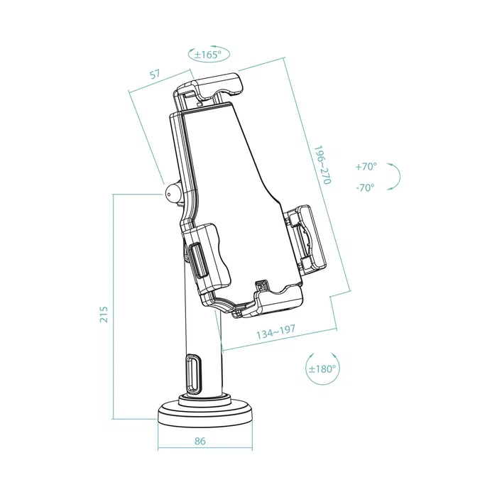 Tooq Soporte Antirrobo para Tablet TQTDS0812 Negro