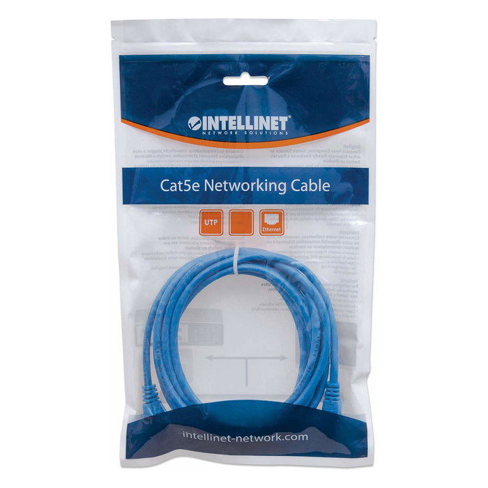 Intellinet Patchkabel RJ45 U/UTP Cat6 Azul 0.5 m con Hebelschutz y Contactos Chapados en Oro