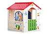 Chicos Casa Country Cottage con Hueco para Mascotas y Puerta Efecto Madera, para Niños de 3 a 5 Años, Dimensiones 84x103x104 cm