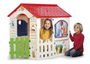 Chicos Casa Country Cottage con Hueco para Mascotas y Puerta Efecto Madera, para Niños de 3 a 5 Años, Dimensiones 84x103x104 cm