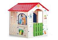 Chicos Casa Country Cottage con Hueco para Mascotas y Puerta Efecto Madera, para Niños de 3 a 5 Años, Dimensiones 84x103x104 cm