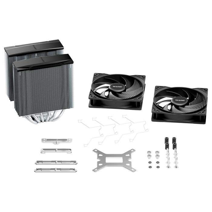 Be Quiet! Pure Rock Pro 3 Refrigerador de Aire para CPU, Plata, 2 Ventiladores de 120 mm, TDP 250W, Compatible Intel LGA 1150/1151/1155/1200/1700/1851 y AMD AM4/AM5