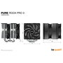 Be Quiet! Pure Rock Pro 3 Refrigerador de Aire para CPU, Plata, 2 Ventiladores de 120 mm, TDP 250W, Compatible Intel LGA 1150/1151/1155/1200/1700/1851 y AMD AM4/AM5