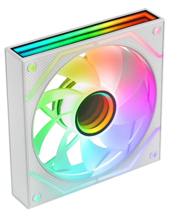 Mars Gaming Kit 2 Ventiladores PC ARGB MF-3DPROX2R Blanco, Reverse Blade, 120mm, PWM, FDB, 12 dB, 600-1600 RPM, Triple Infinity Mirror, Sincronización RGB