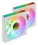 Mars Gaming Kit 2 Ventiladores PC ARGB MF-3DPROX2R Blanco, Reverse Blade, 120mm, PWM, FDB, 12 dB, 600-1600 RPM, Triple Infinity Mirror, Sincronización RGB