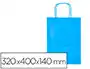 Q-connect Bolsa de Papel Celeste tamaño L con Asa Retorcida, 320x400x140 mm