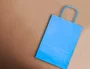 Q-connect Bolsa de Papel Celeste tamaño L con Asa Retorcida, 320x400x140 mm