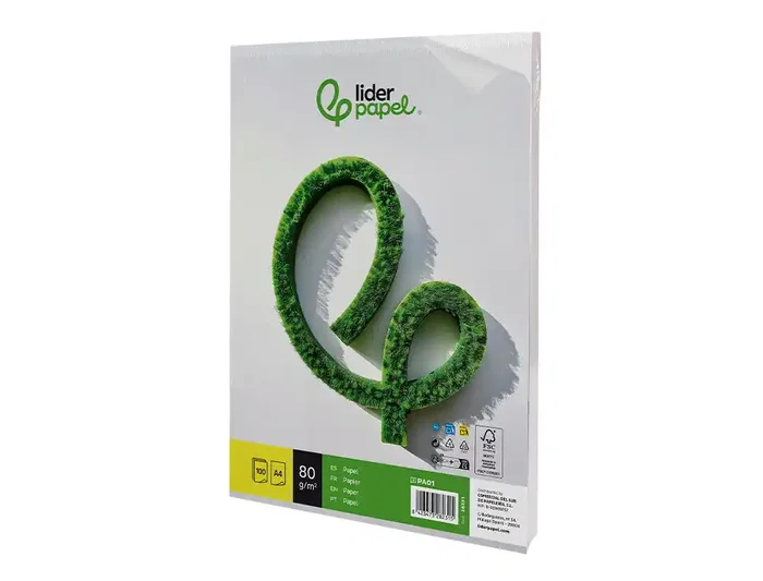 Liderpapel Papel Escritura A4 80g/m2 Paquete 100 Hojas