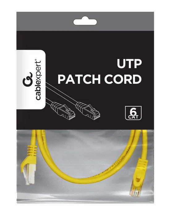 Gembird Cable de red Cat6 U/UTP Amarillo 0,5 m