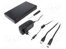 LOGILINK Carcasa de disco duro 3,5 pulg. USB 3.0 aluminio negro