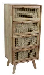 DKD Home Decor Cajonera de Caucho y Ratán Rejilla Natural