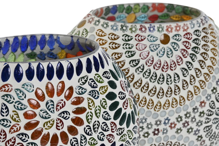 DKD Home Decor Lámpara de Sobremesa Cristal Mandal Multicolor